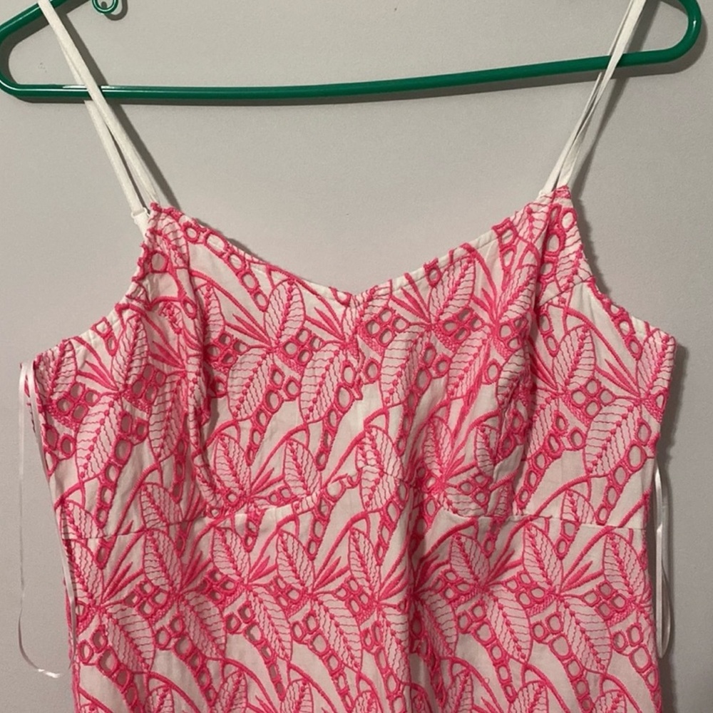 Crown & Ivy Pink and White Embroidered summer dress
